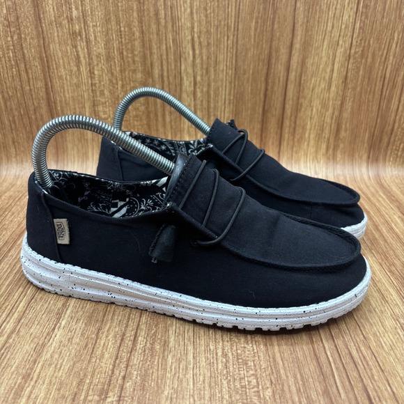 Hey Dude Shoes - Hey Dude Wendy Basic Black Odyssey Women Size 8 Black Excellent Slip On Loafers